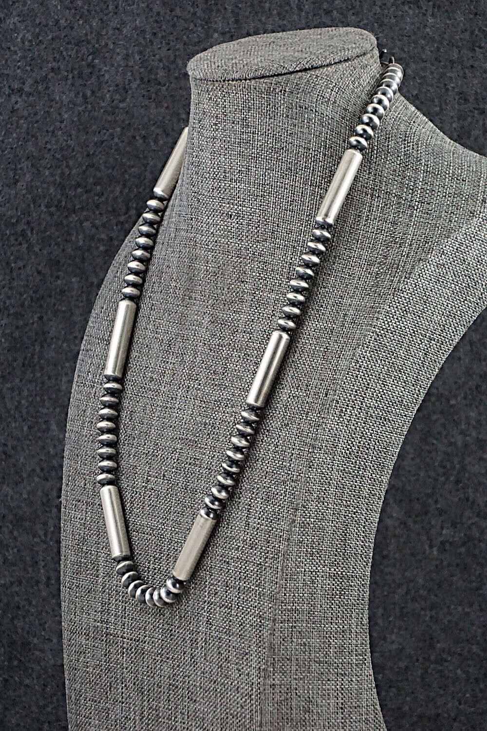 Sterling Silver Navajo Pearl Necklace 22" - Tonisha Haley