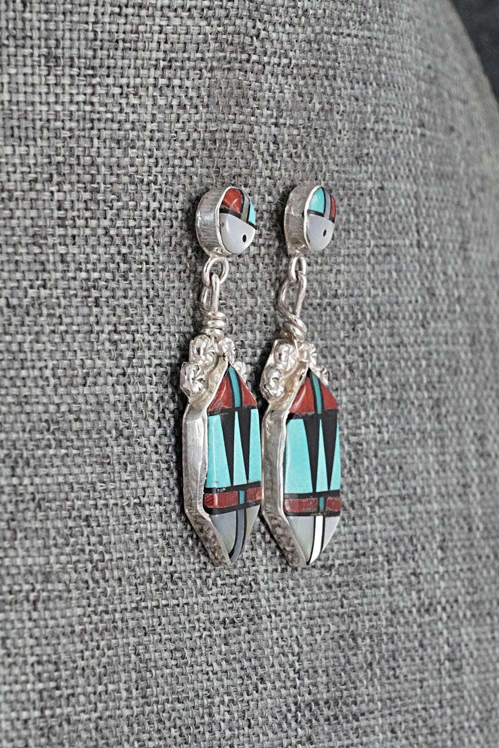 Multi-Stone Inlay & Sterling Silver Earrings - Ola Eriacho