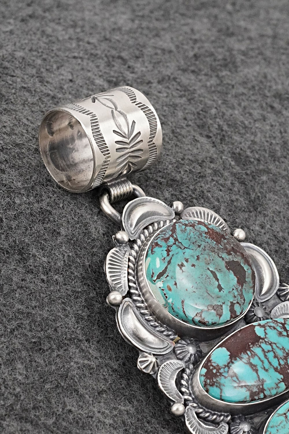 Turquoise & Sterling Silver Pendant - Raymond Delgarito