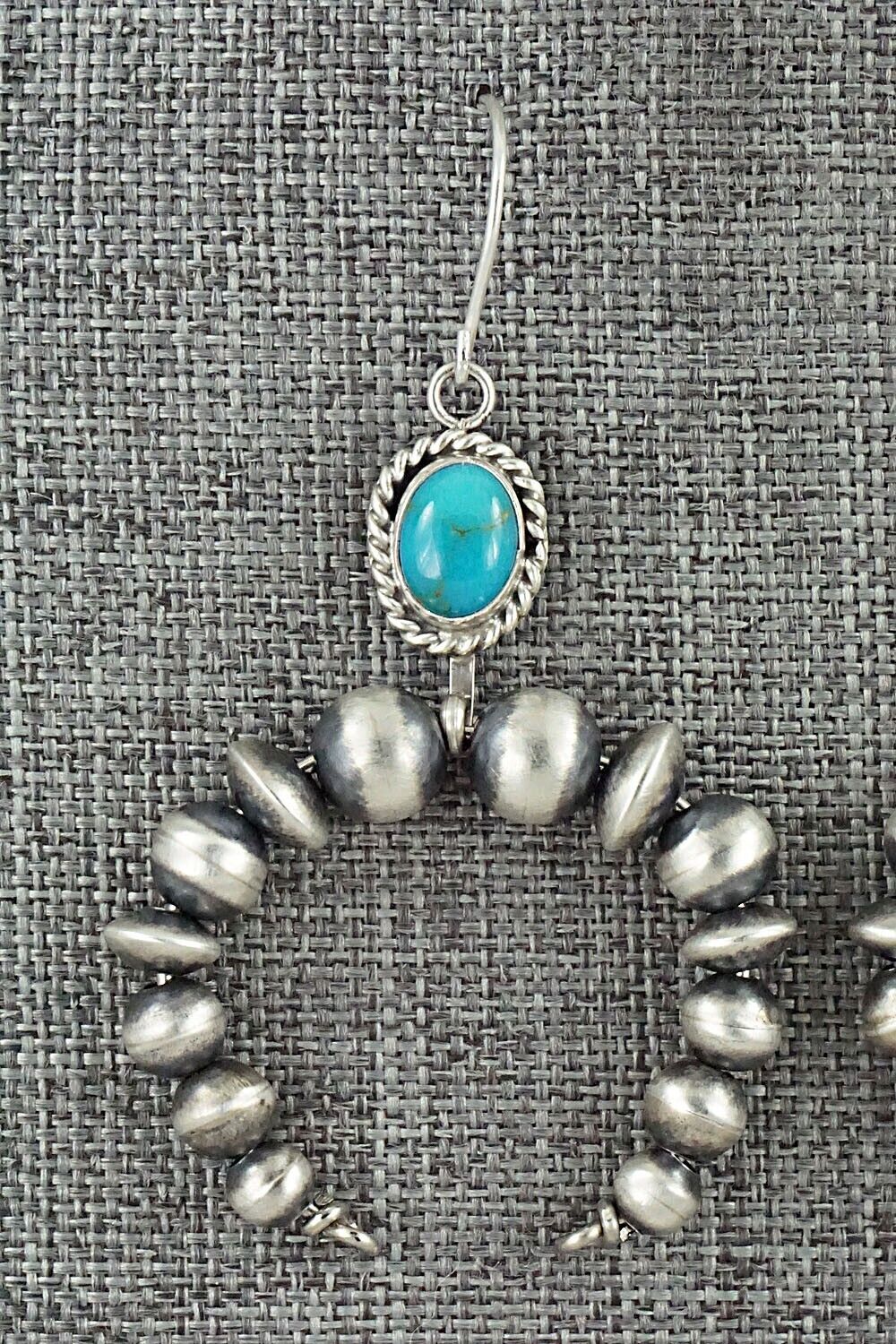 Turquoise & Sterling Silver Navajo Pearl Earrings - Grace Kenneth