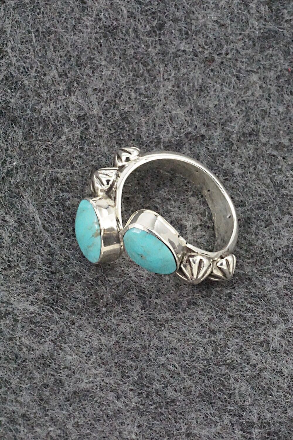 Turquoise & Sterling Silver Ring - Freda Martinez - Size 4.75
