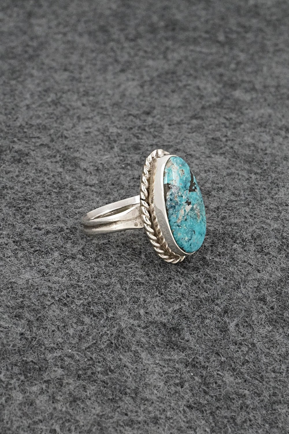 Turquoise & Sterling Silver Ring - Darius Arviso - Size 7.5