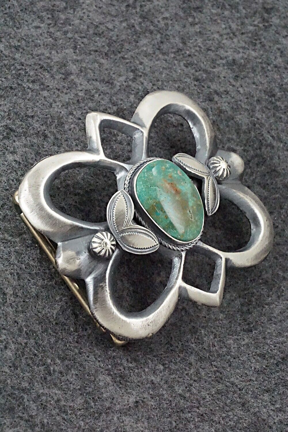 Turquoise & Sterling Silver Belt Buckle - Henry Morgan