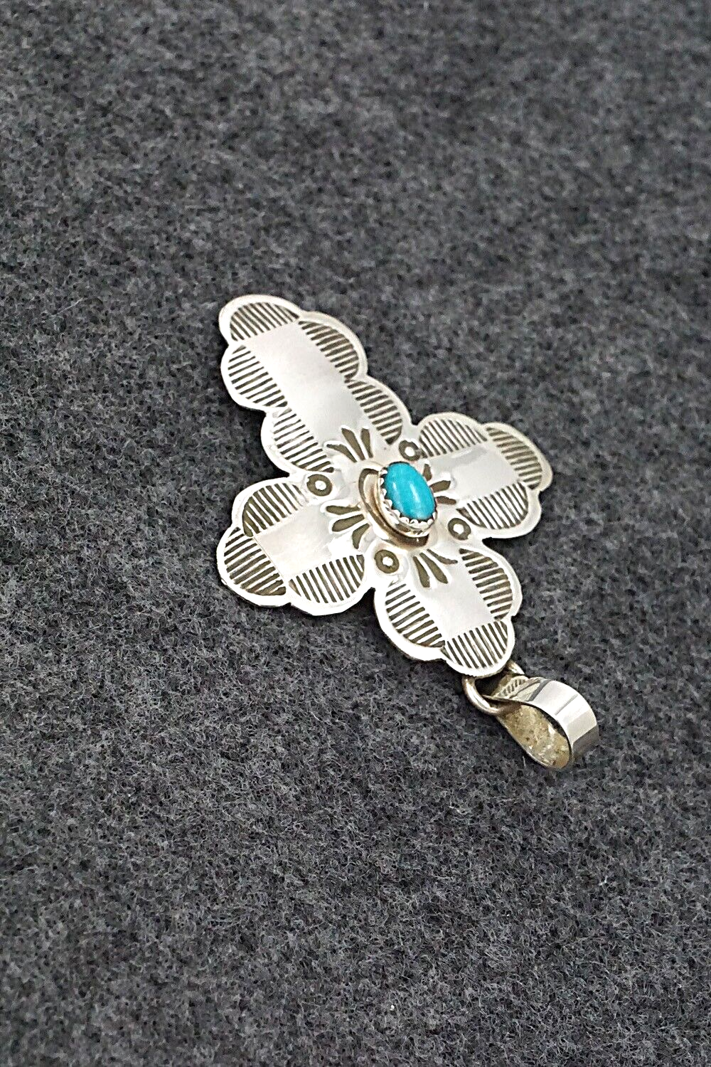 Turquoise & Sterling Silver Pendant - Bertha Begay