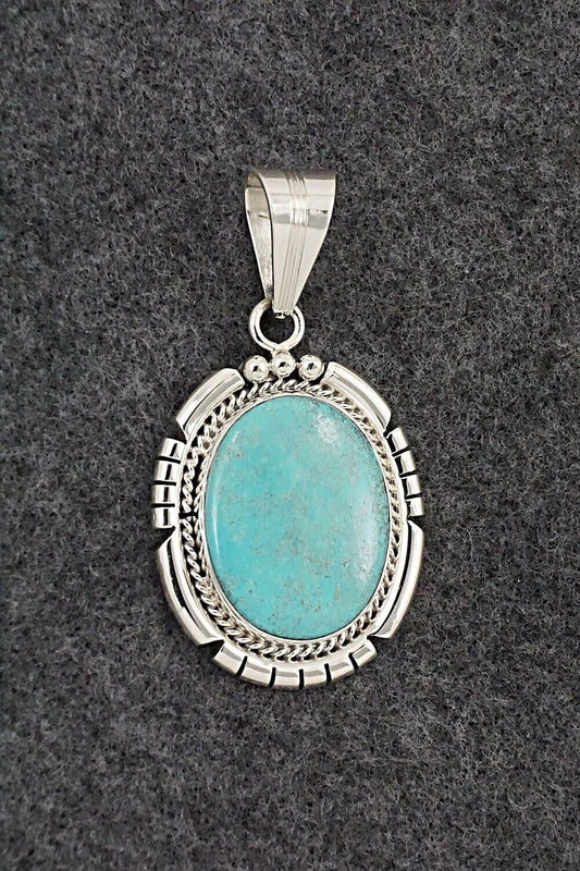Turquoise & Sterling Silver Pendant - Samuel Yellowhair