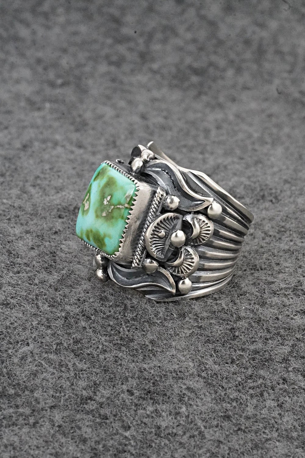 Turquoise & Sterling Silver Ring - Delbert Gordon - Size 9.5