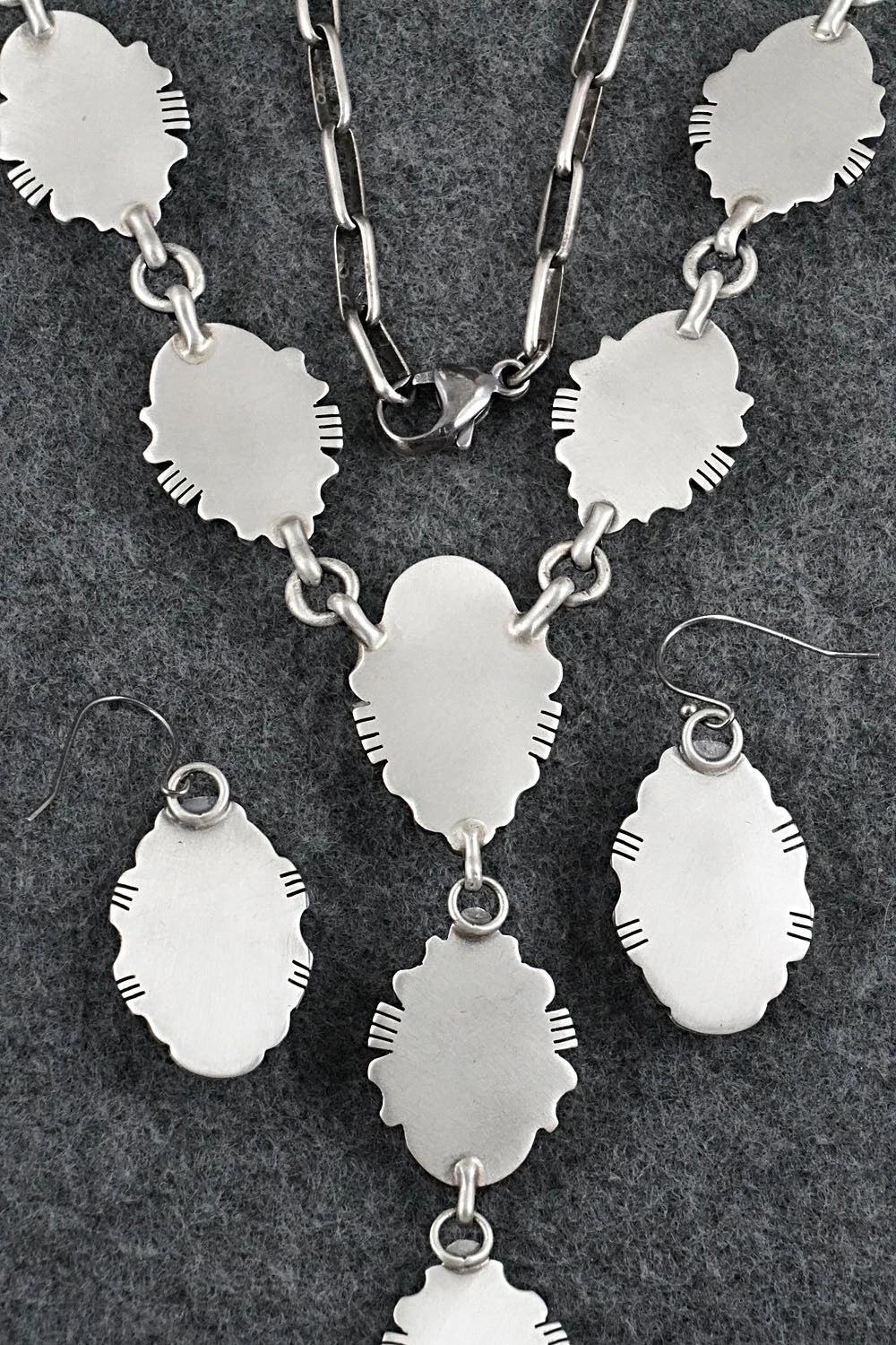 Turquoise & Sterling Silver Necklace and Earrings Set - Jackson Hoskie