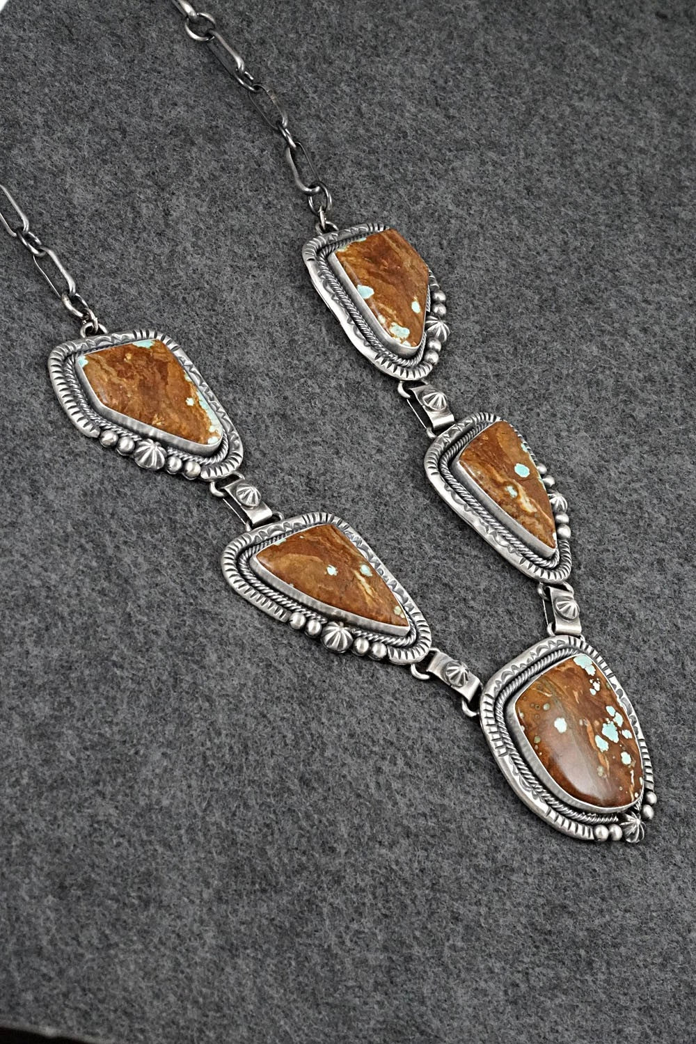 Turquoise & Sterling Silver Necklace and Earrings Set - Paul Livingston