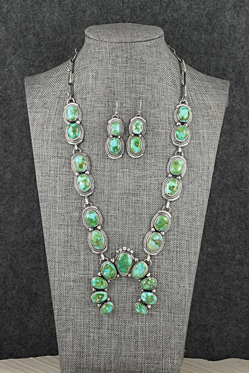 Turquoise & Sterling Silver Squash Blossom Set - Kathleen Livingston