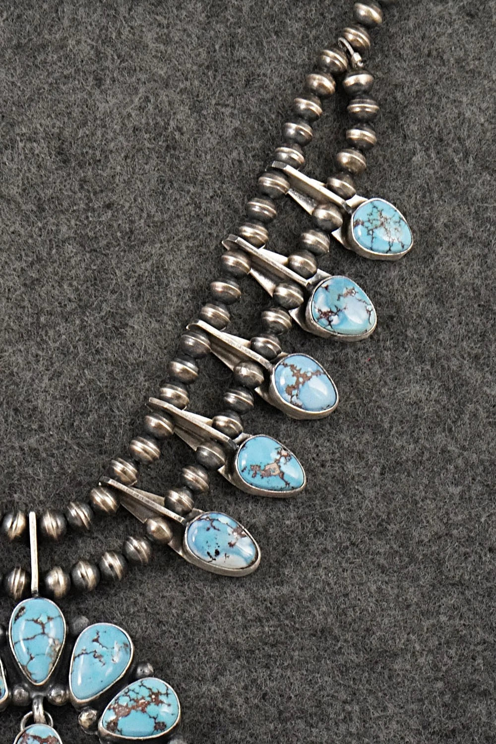 Turquoise & Sterling Silver Squash Blossom Set - Darrin Livingston