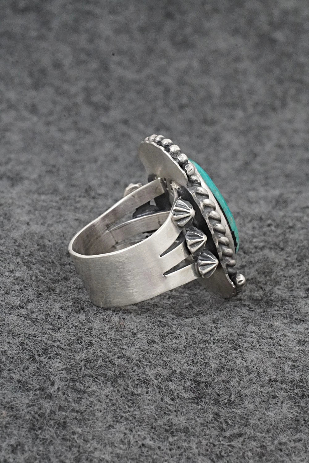 Turquoise & Sterling Silver Ring - Darrin Livingston - Size 8.5