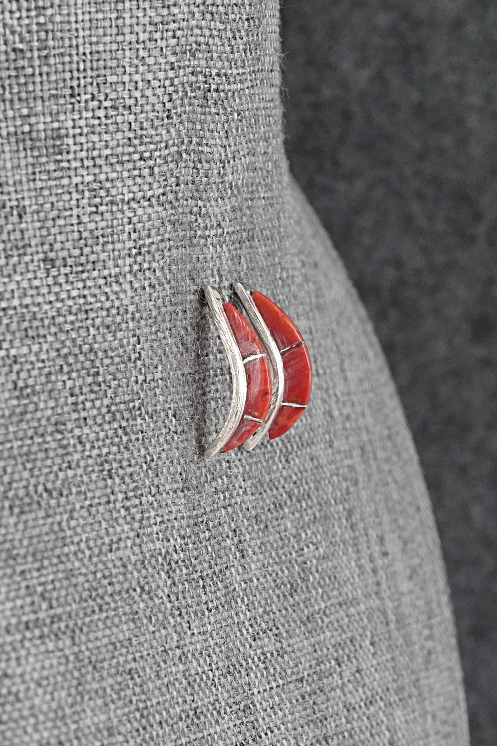 Coral & Sterling Silver Earrings - Kent Lonjose
