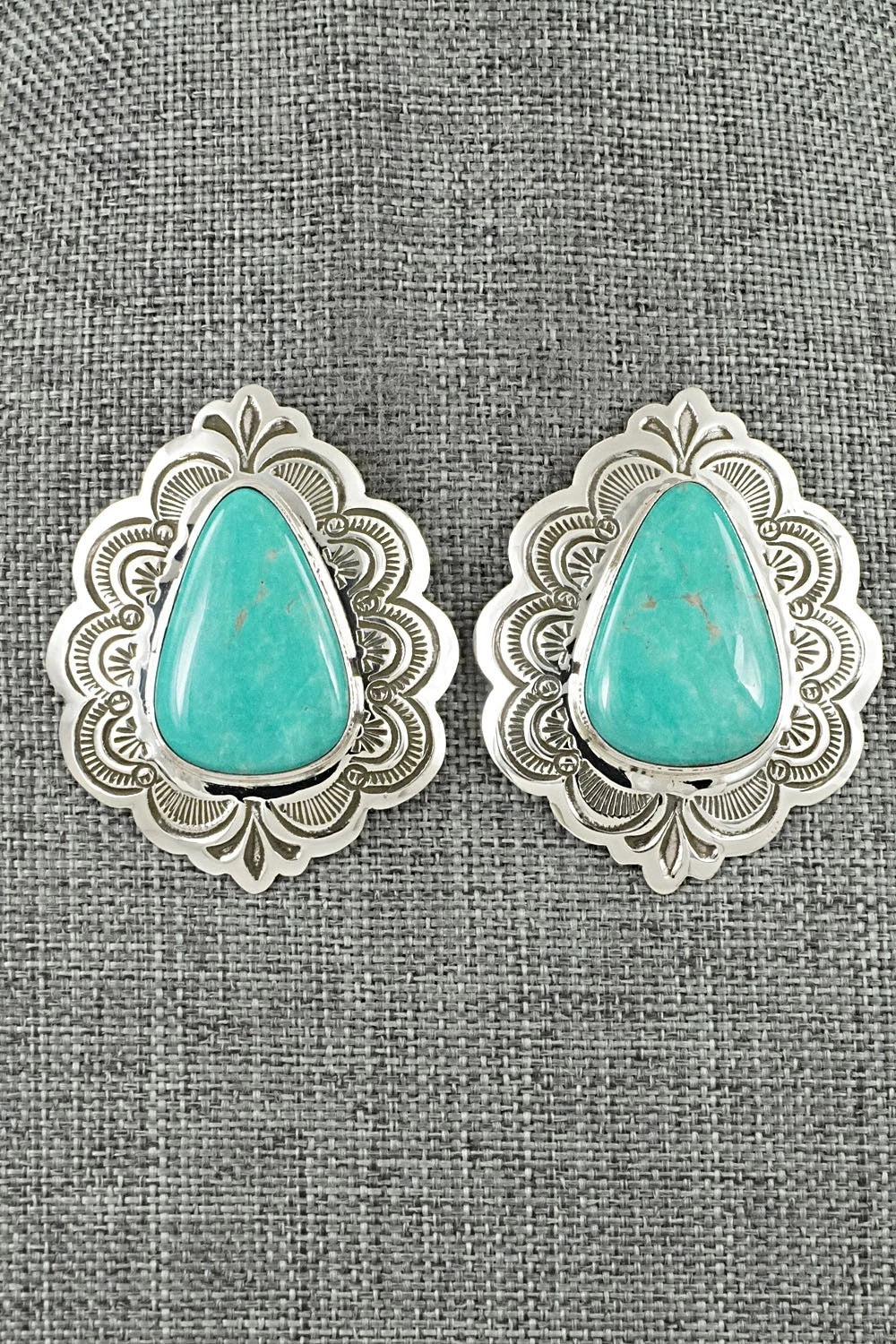 Turquoise & Sterling Silver Earrings - Arnold Blackgoat