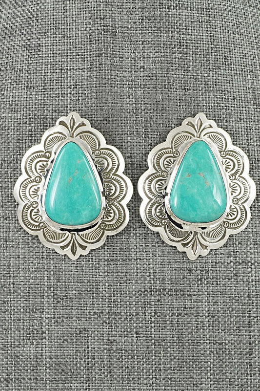 Turquoise & Sterling Silver Earrings - Arnold Blackgoat