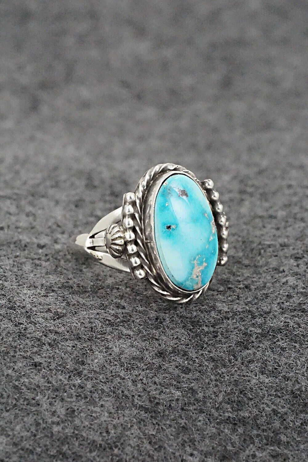 Turquoise & Sterling Silver Ring - Samuel Yellowhair - Size 7