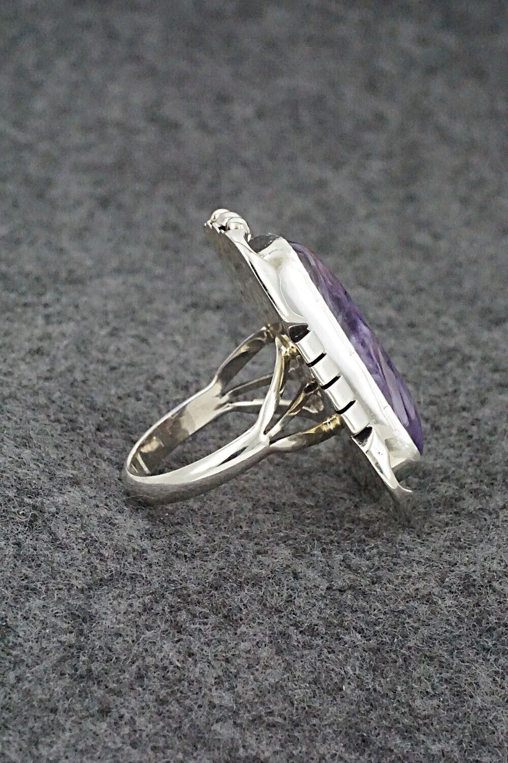 Charoite & Sterling Silver Ring - Samuel Yellowhair - Size 7.75