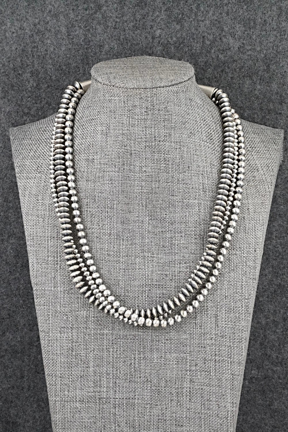 Sterling Silver Navajo Pearl Necklace 18" - Dorinda Mariano