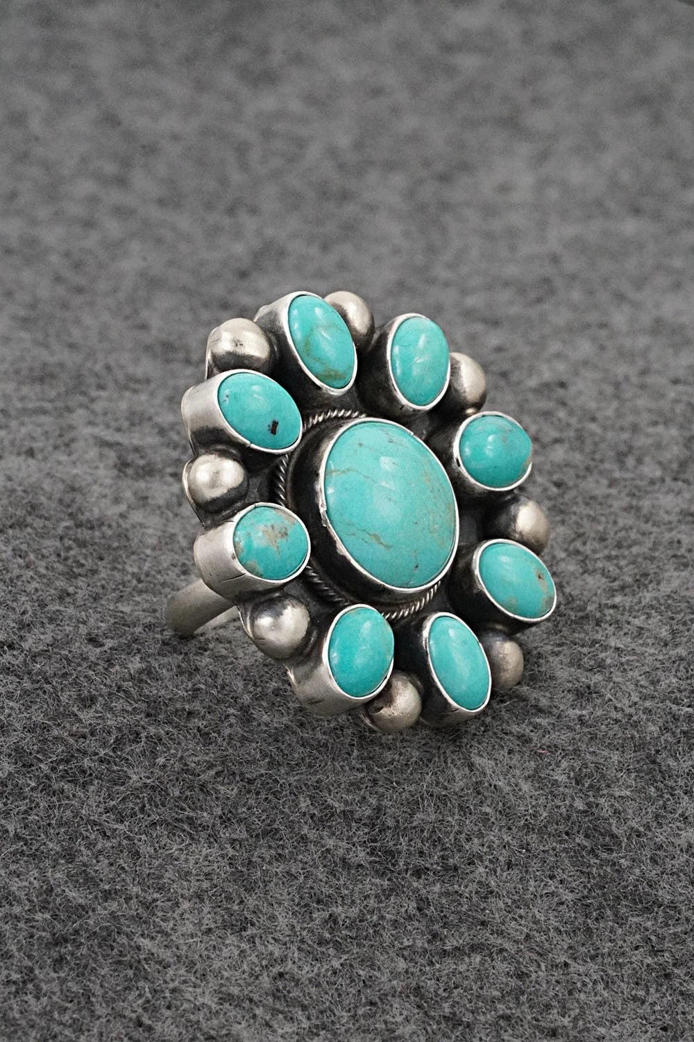 Turquoise & Sterling Silver Ring - Kathleen Livingston - Size Adjustable
