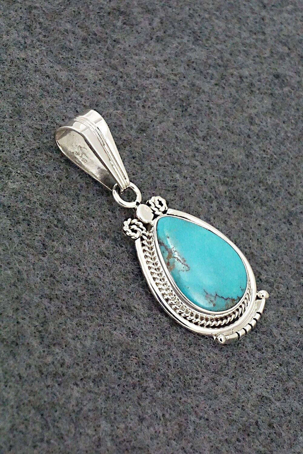 Turquoise & Sterling Silver Pendant - Samuel Yellowhair