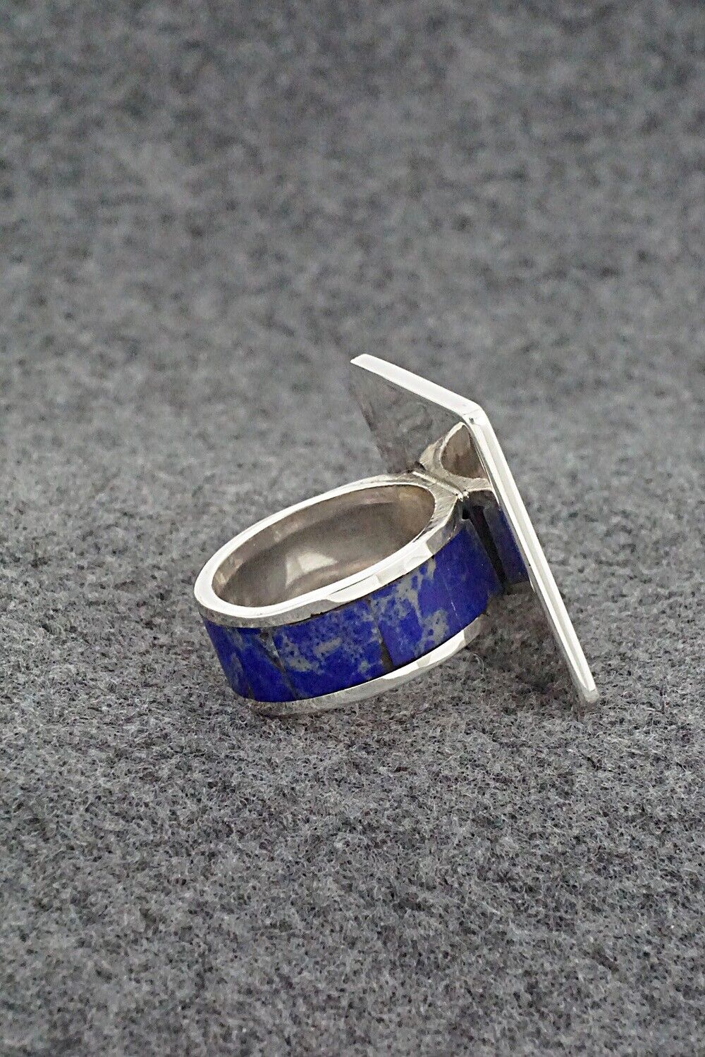 Lapis & Sterling Silver Inlay Ring - Elliot Coonsis - Size 9