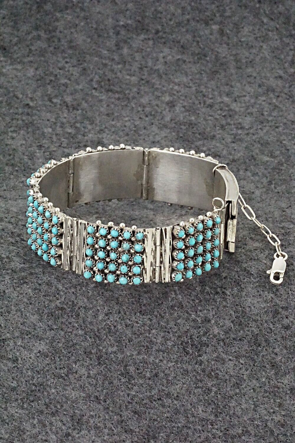 Turquoise & Sterling Silver Link Bracelet - Stephen Haloo
