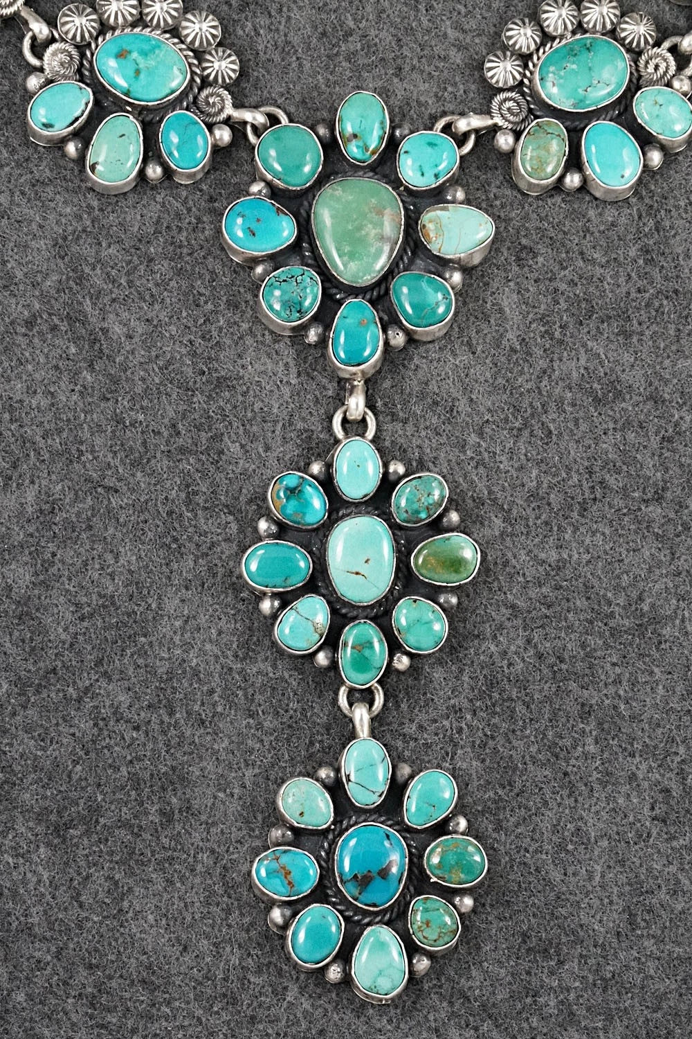 Turquoise & Sterling Silver Necklace and Earrings Set - Rosita Calladitto