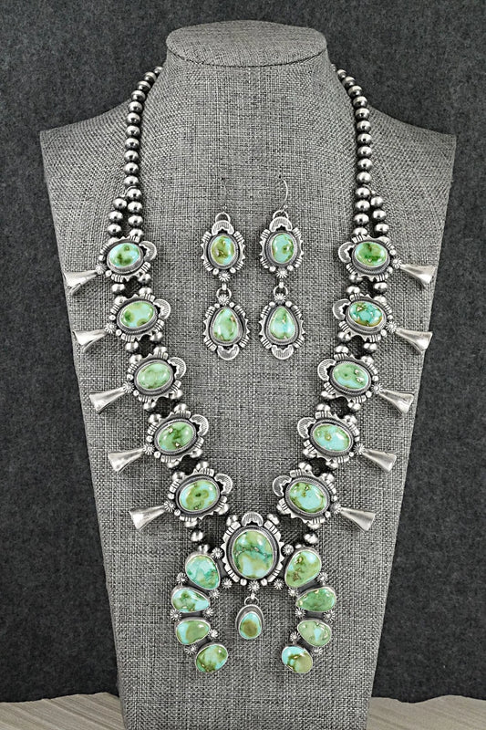 Turquoise & Sterling Silver Squash Blossom Set - Jackson Hoskie