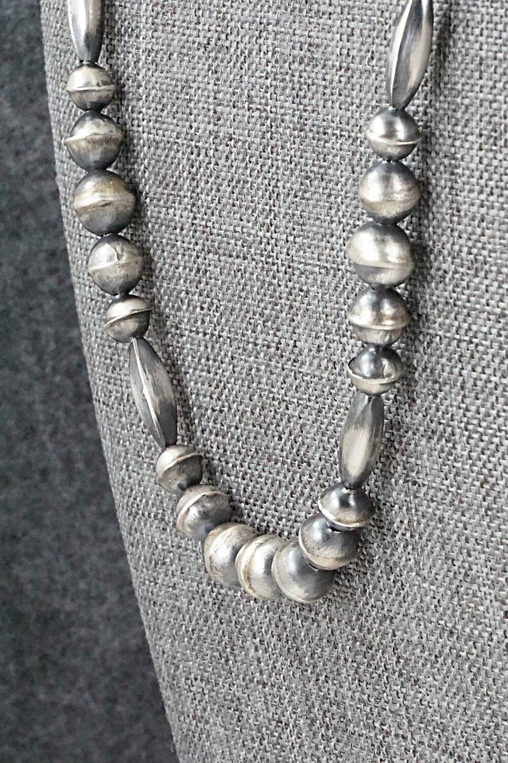 Sterling Silver Navajo Pearl Necklace 28" - Vintage