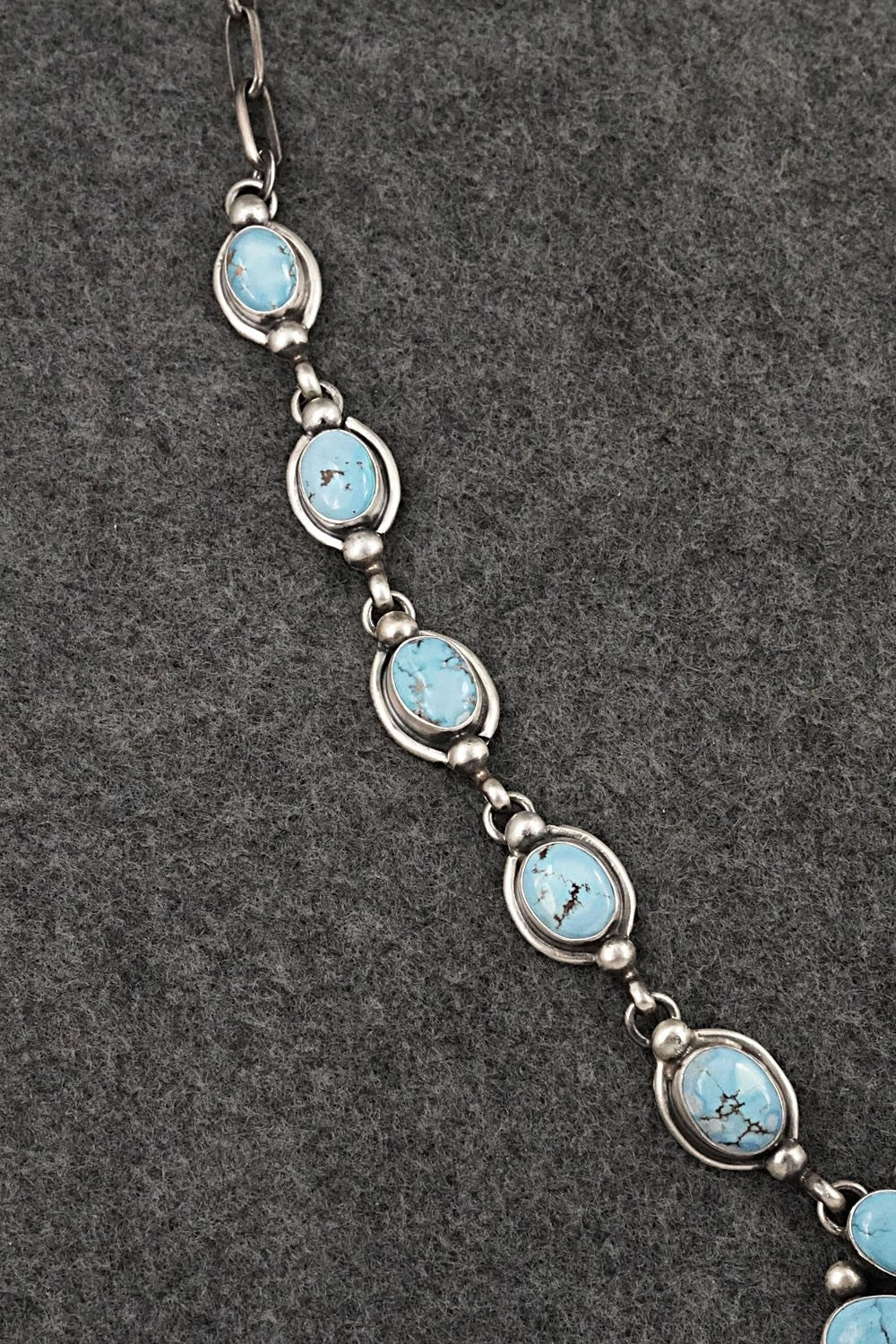 Turquoise & Sterling Silver Necklace and Earrings Set - Kathleen Livingston