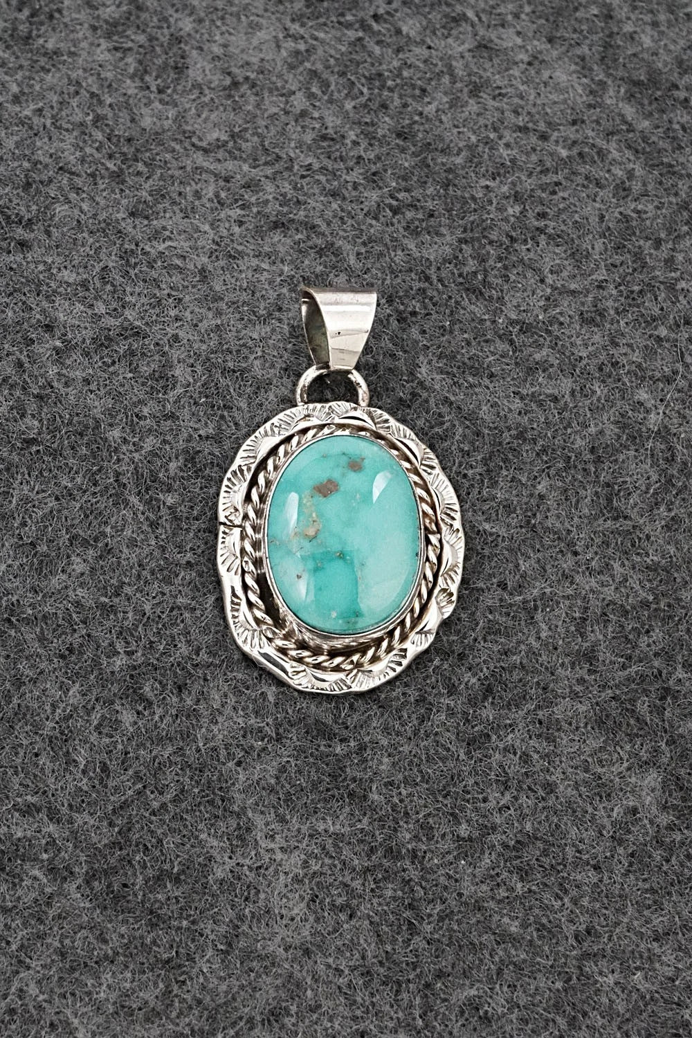 Turquoise and Sterling Silver Pendant - Gene Martinez