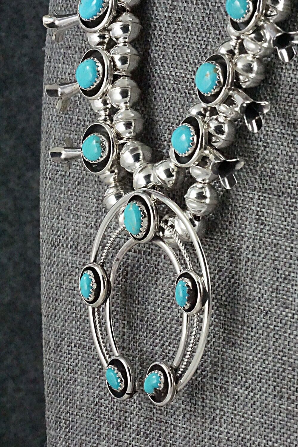 Turquoise & Sterling Silver Squash Blossom Set - Phil Garcia