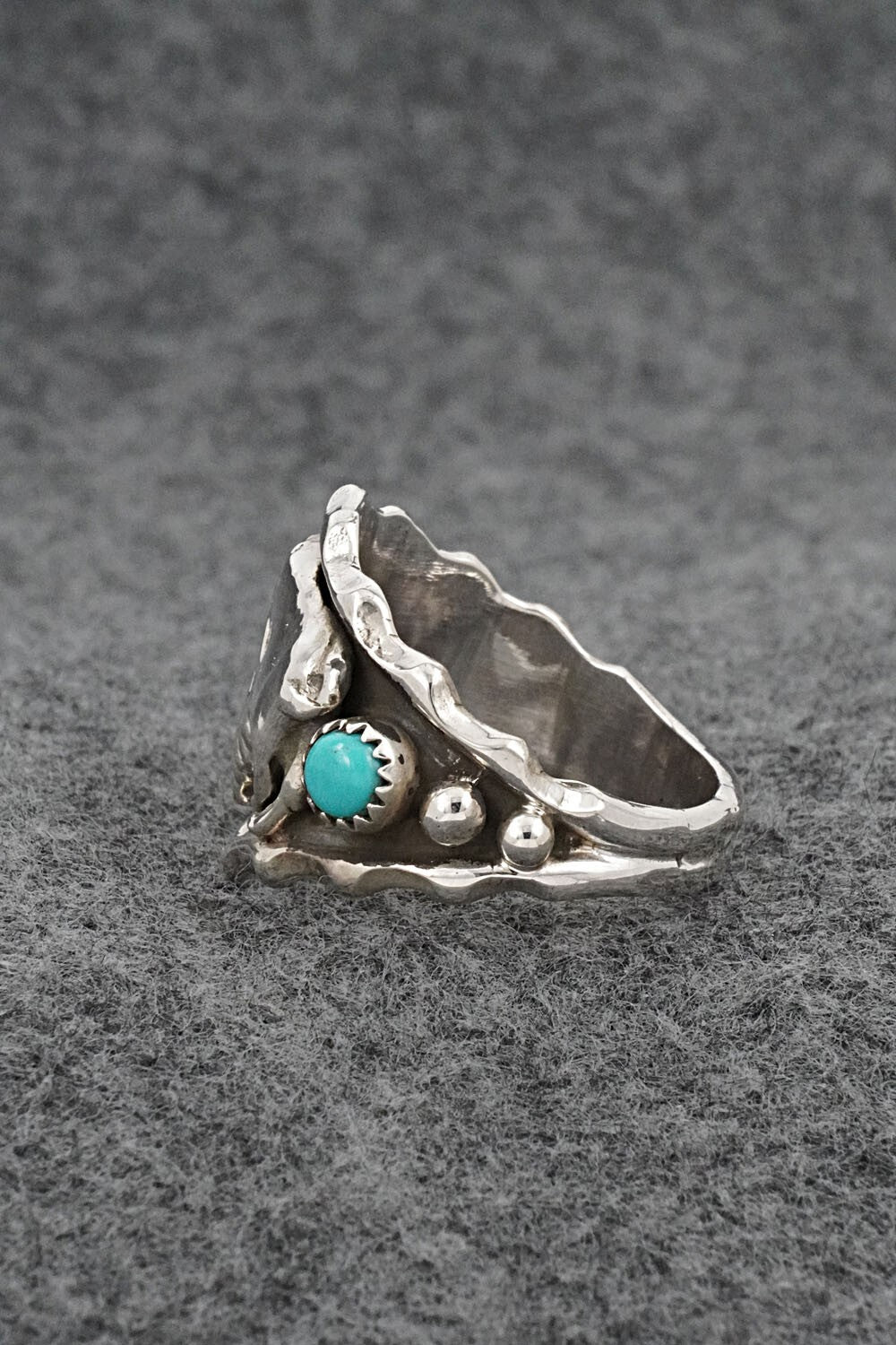 Turquoise & Sterling Silver Ring - Genevieve Francisco - Size 13