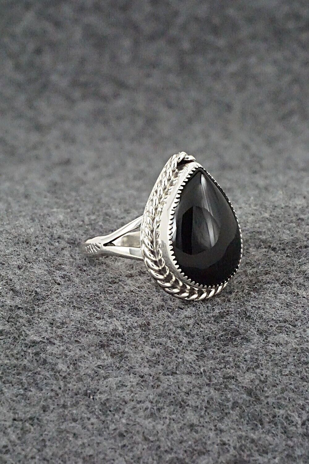 Onyx & Sterling Silver Ring - Arlene Lewis - Size 8