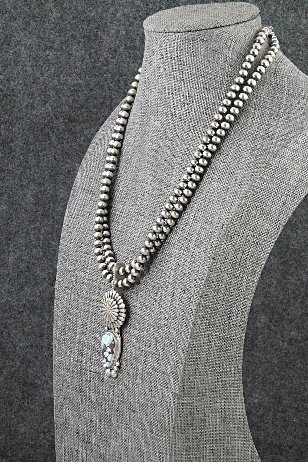 Turquoise & Sterling Silver Necklace - Tom Lewis