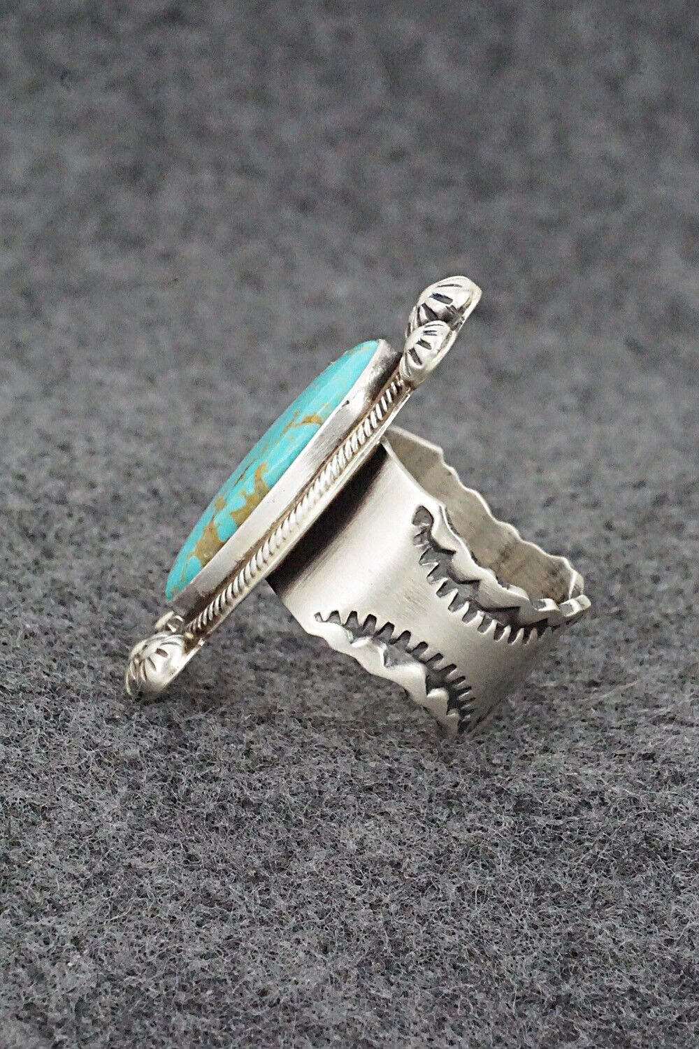 Turquoise & Sterling Silver Ring - Kathleen Livingston - Size 7