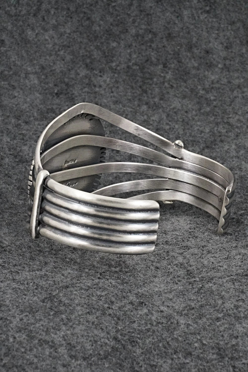 White Buffalo & Sterling Silver Bracelet - Mark Yazzie