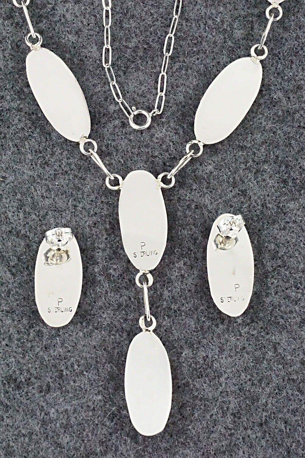 Opalite & Sterling Silver Necklace and Earrings Set - Felix Perry