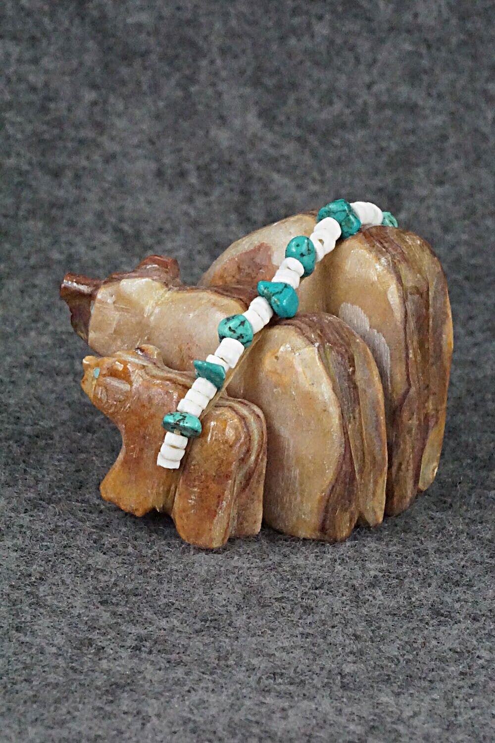 Bear Family Zuni Fetish Carving - Tim Lementino