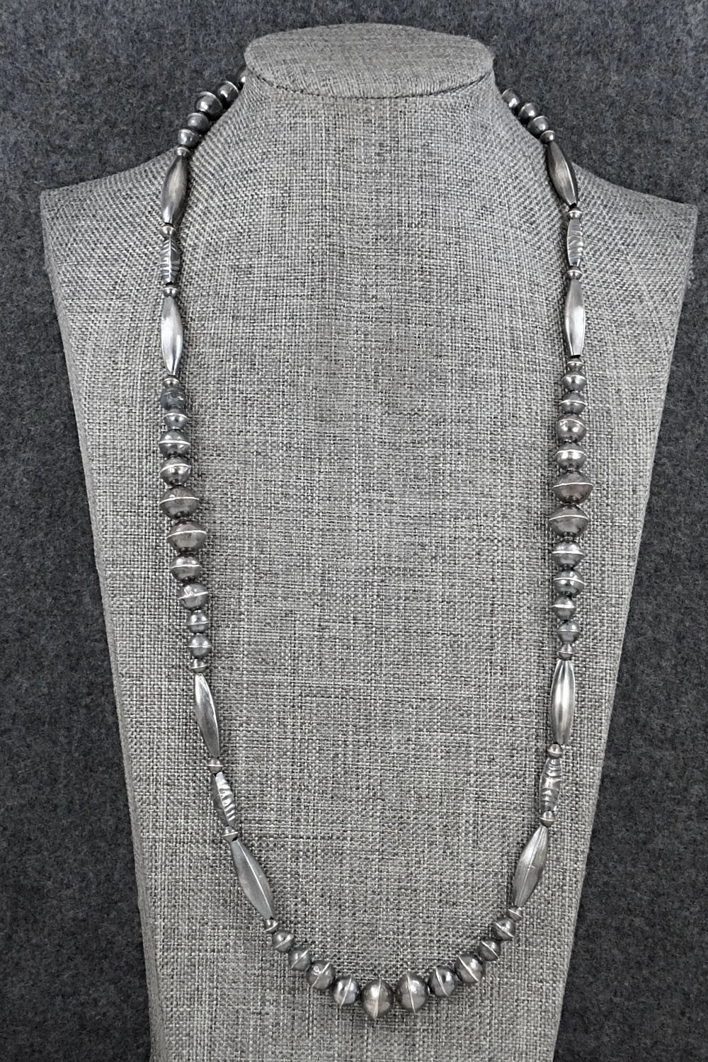 Sterling Silver Navajo Pearl Necklace 24" - Vintage
