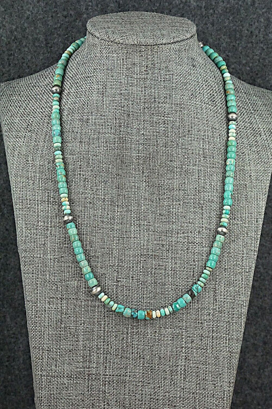 Turquoise & Sterling Silver Necklace 18" - Doreen Jake