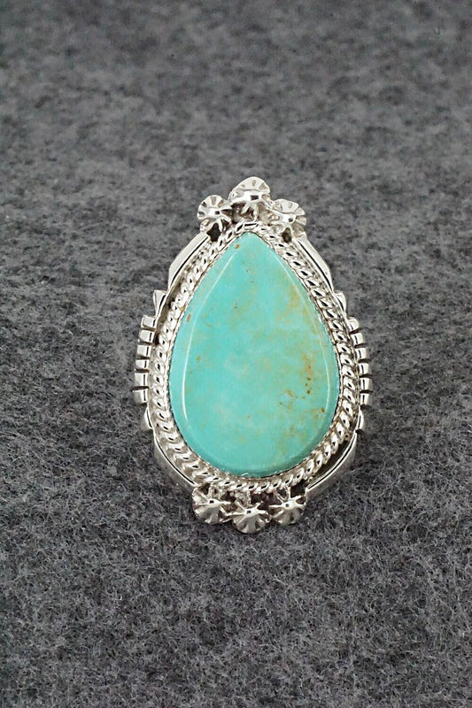 Turquoise & Sterling Silver Ring - Andrew Vandever - Size 6.5