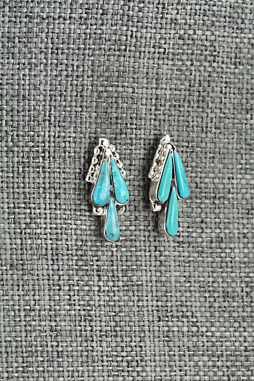 Turquoise & Sterling Silver Earrings - Vincent Hooee