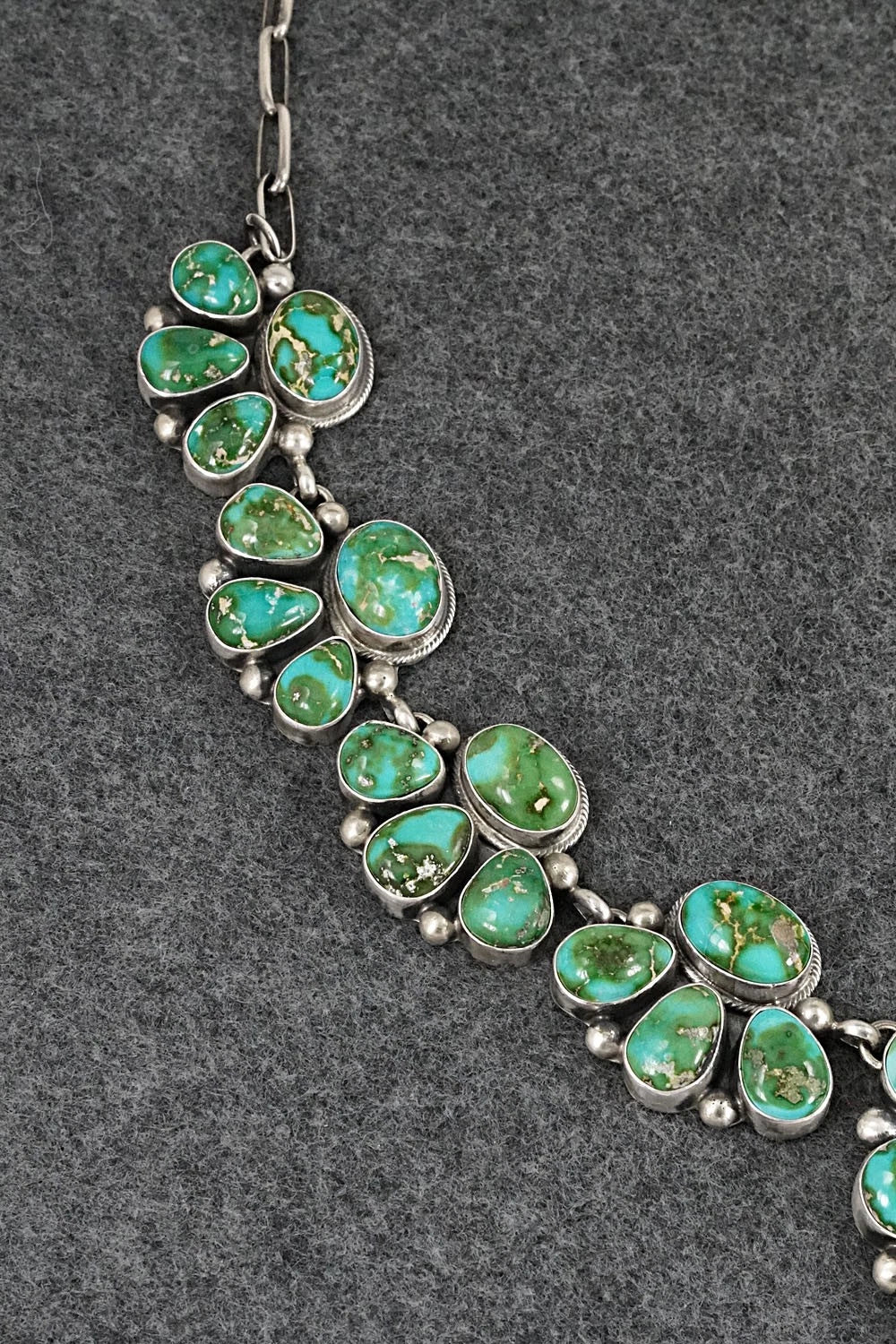 Turquoise & Sterling Silver Necklace and Earrings Set - Kathleen Livingston