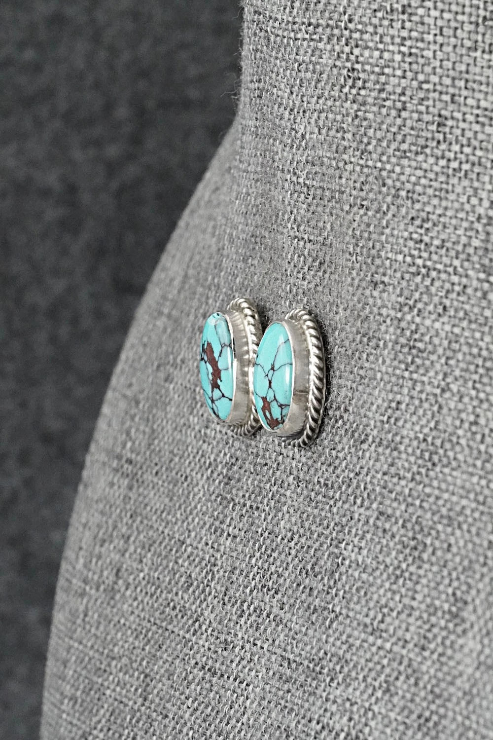 Turquoise & Sterling Silver Earrings - Eugene Gruber