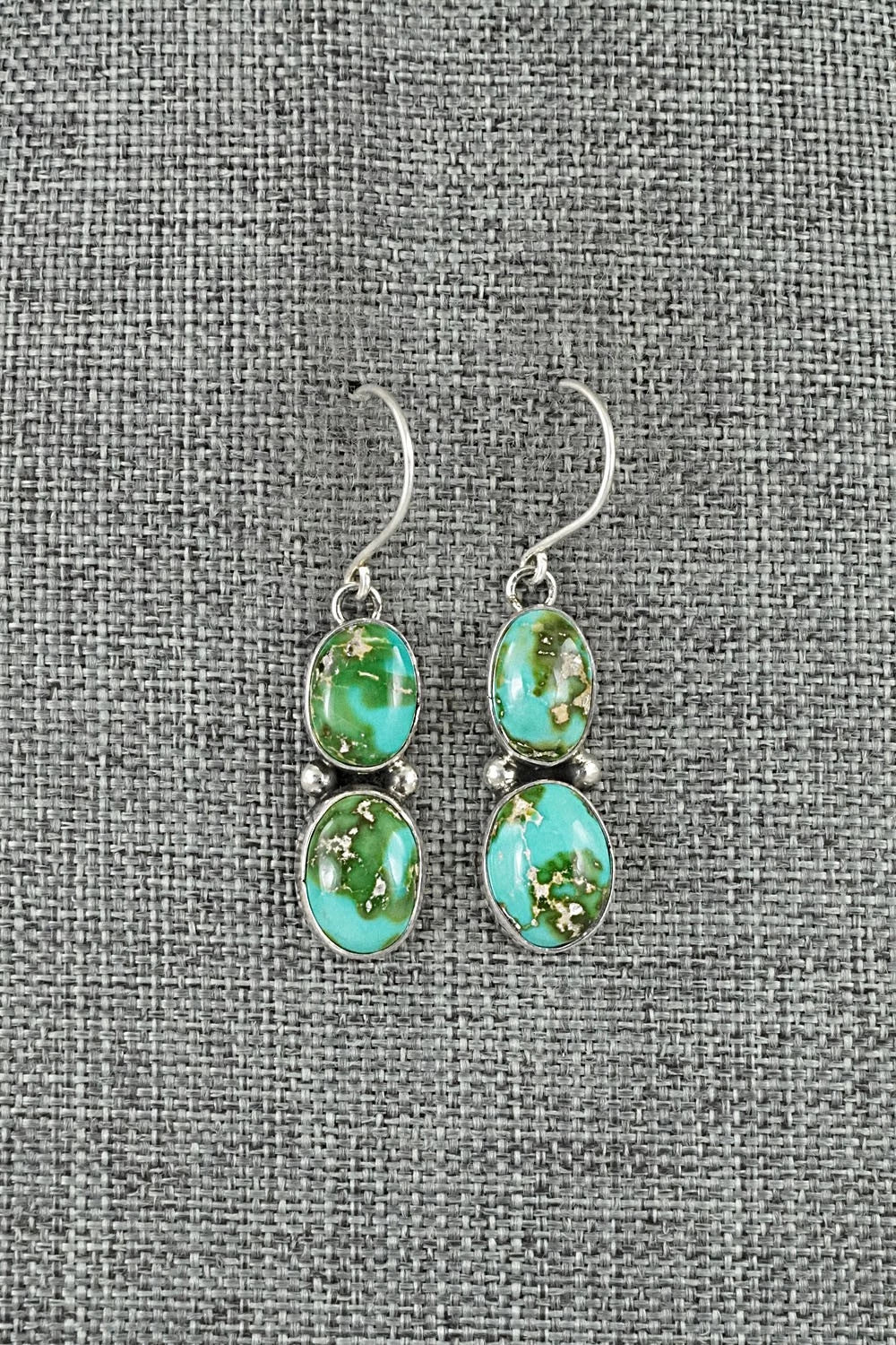 Turquoise & Sterling Silver Earrings - Eugene Gruber