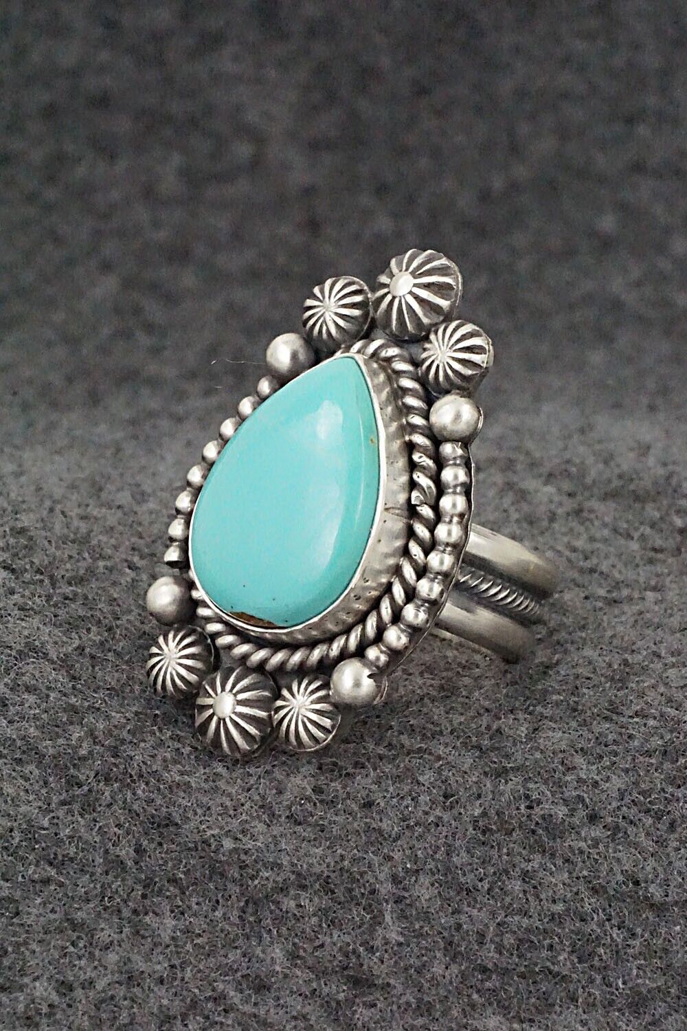 Turquoise & Sterling Silver Ring - Michael Calladitto - Size 8