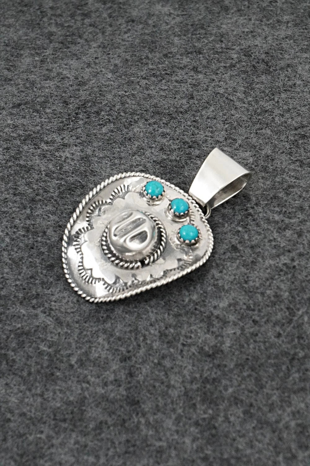 Turquoise & Sterling Silver Pendant - Bobby Platero