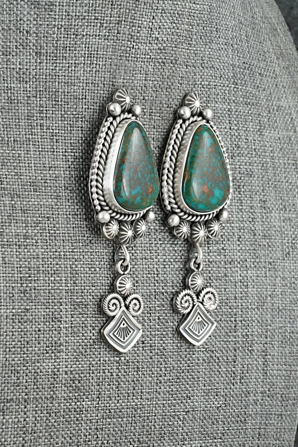 Turquoise & Sterling Silver Earrings - Michael Calladitto