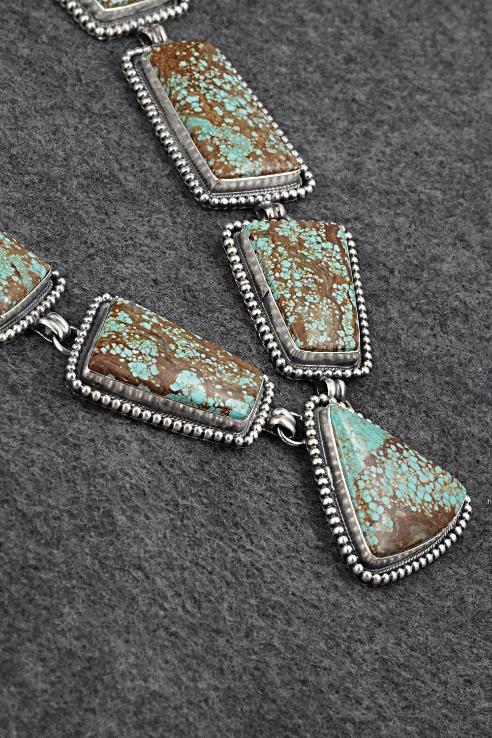 Turquoise & Sterling Silver Necklace and Earrings Set - Darrin Livingston