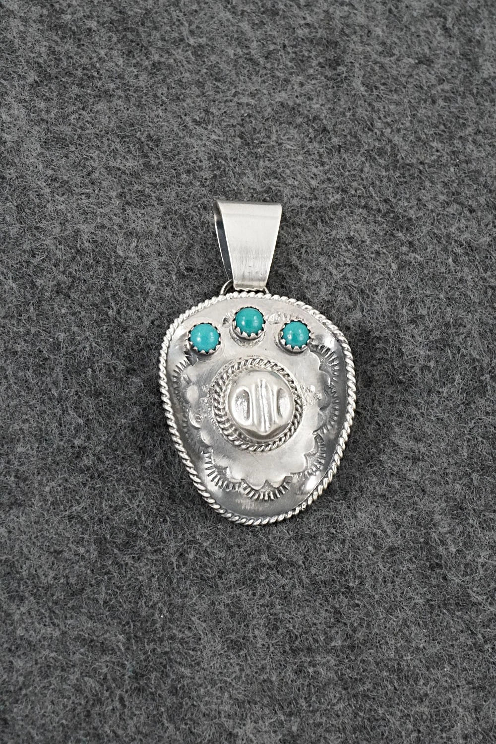 Turquoise & Sterling Silver Pendant - Bobby Platero
